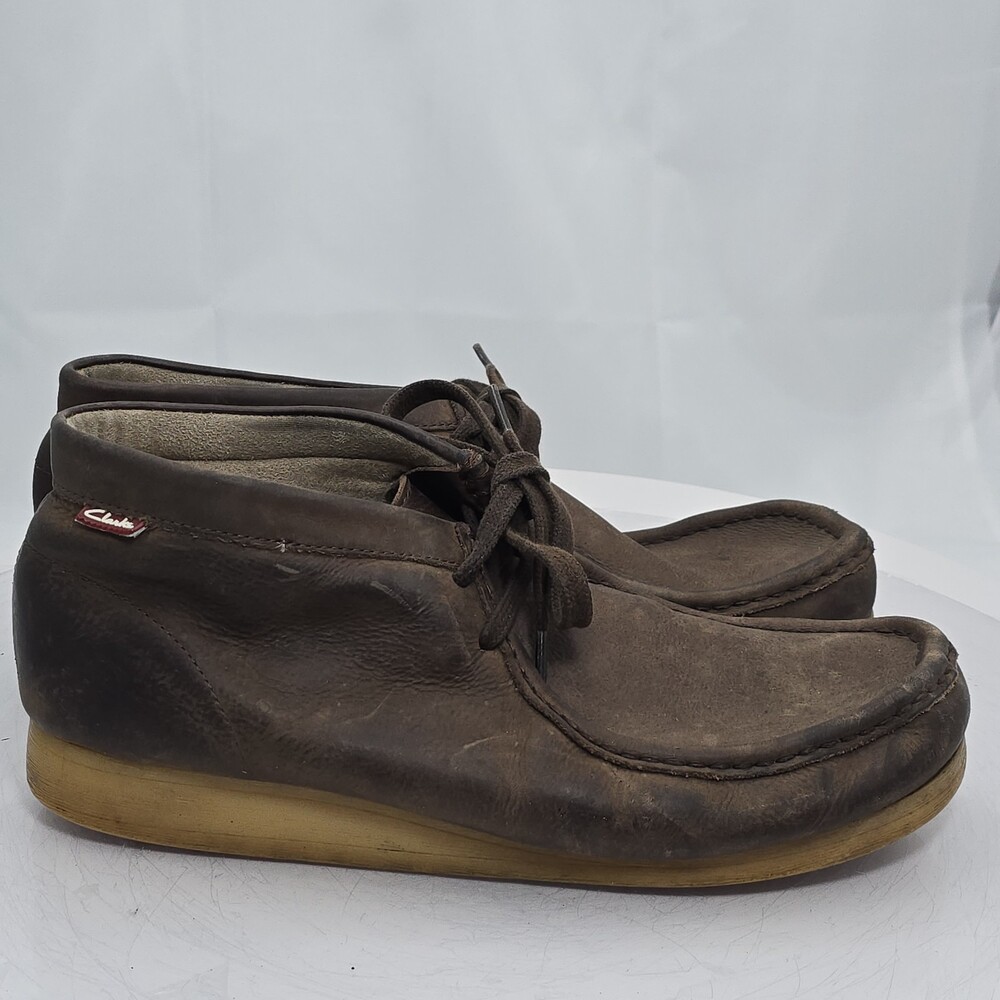 Clarks Stinson Men 12 Brown Distressed Leather High Top Chukka Ankle Boots Shoes